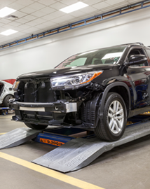 Toyota on vehicle lift | Coughlin Toyota in Heath OH