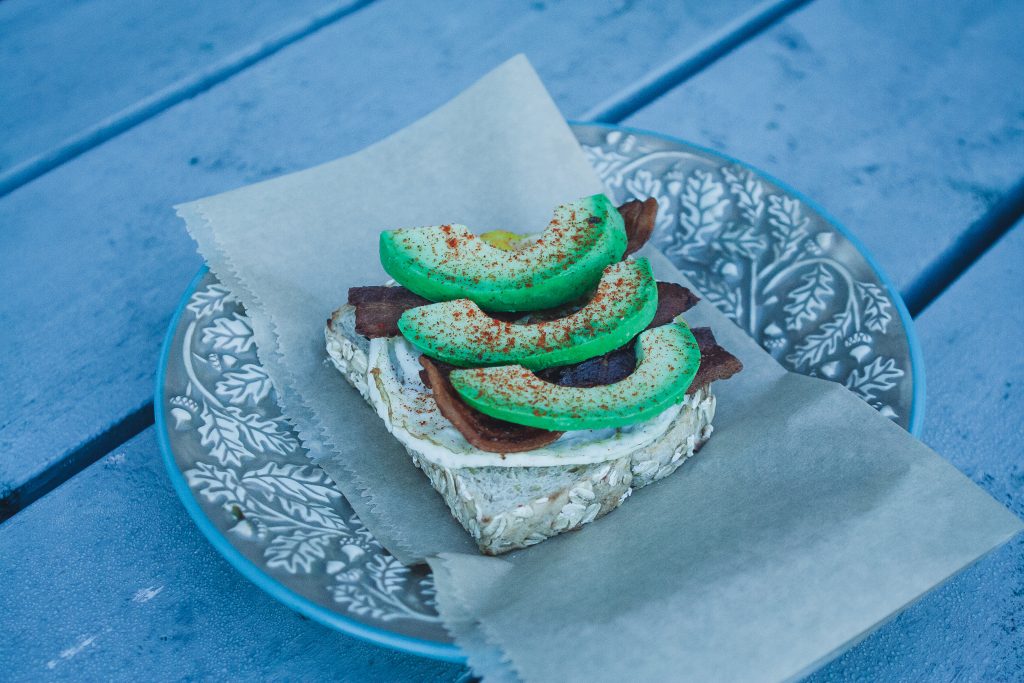 An up-close image of avocado toast offered at Coffee Shack Roasters in Heath, OH.