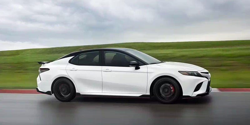 A white 2023 Toyota Camry.