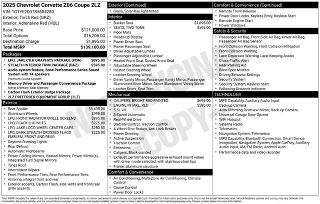 2025 Chevrolet Corvette 2LZ