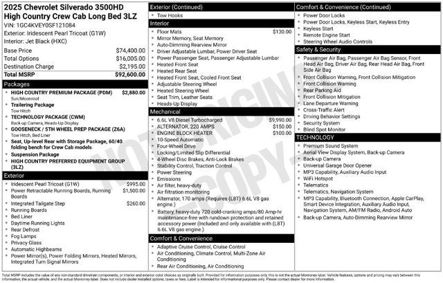2025 Chevrolet Silverado 3500HD High Country