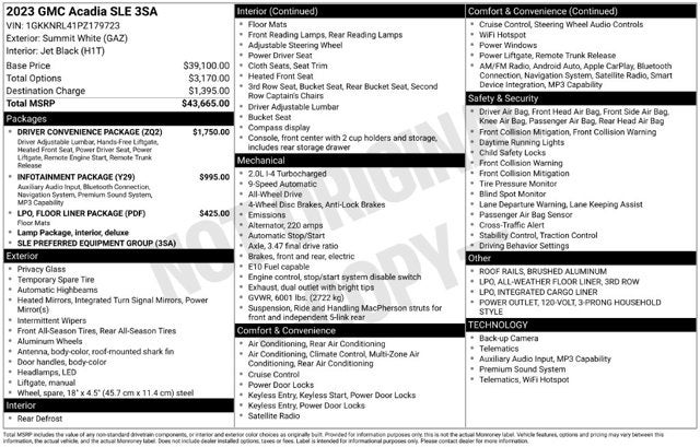 2023 GMC Acadia SLE