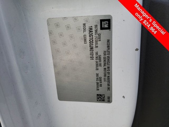 2018 Chevrolet Express Commercial Cutaway Work Van