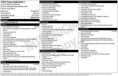 2020 Toyota Highlander L