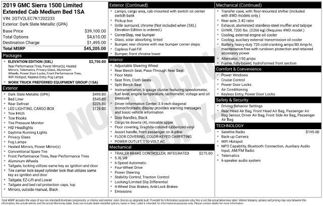 2019 GMC Sierra 1500 Limited Base
