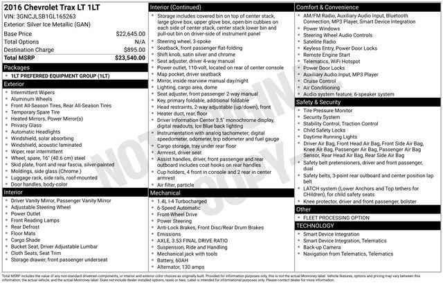 2016 Chevrolet Trax LT