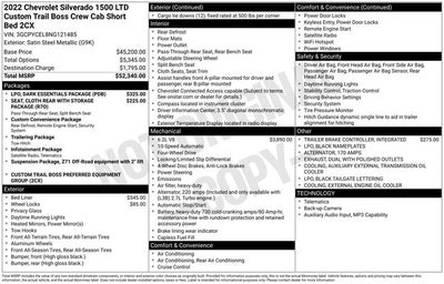 2022 Chevrolet Silverado 1500 LTD Custom Trail Boss