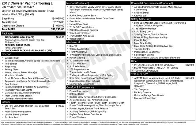 2017 Chrysler Pacifica Touring L