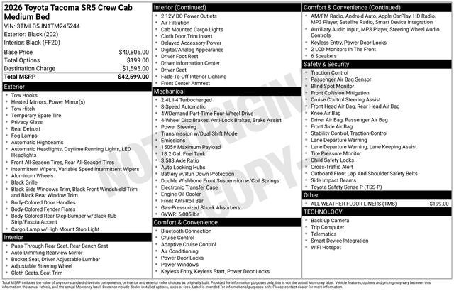 2026 Toyota Tacoma SR5