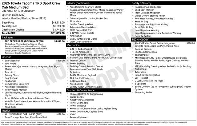 2026 Toyota Tacoma TRD Sport