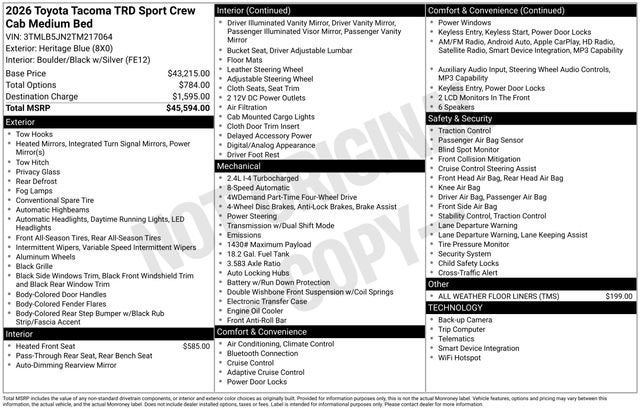 2026 Toyota Tacoma TRD Sport