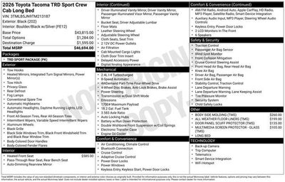 2026 Toyota Tacoma TRD Sport