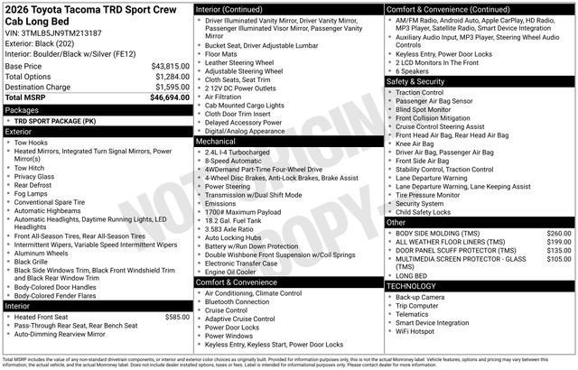 2026 Toyota Tacoma TRD Sport