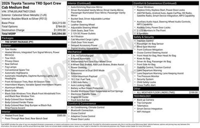 2026 Toyota Tacoma TRD Sport