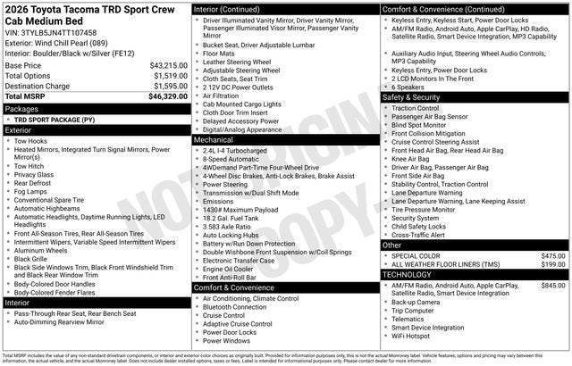 2026 Toyota Tacoma TRD Sport