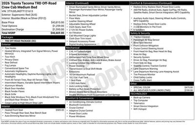 2026 Toyota Tacoma TRD Off-Road