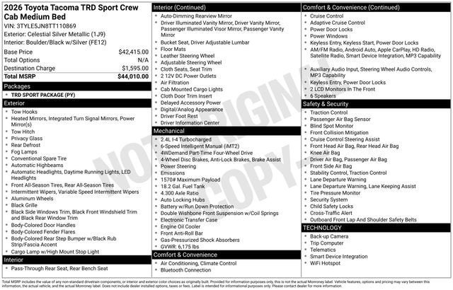 2026 Toyota Tacoma TRD Sport