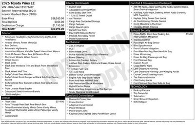 2026 Toyota Prius LE