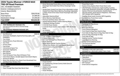 2026 Toyota 4Runner i-FORCE MAX 4Runner TRD Off-Road Premium