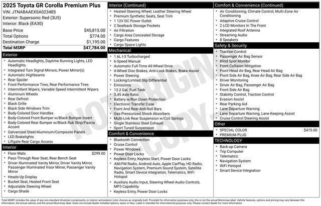2025 Toyota GR Corolla Premium Plus