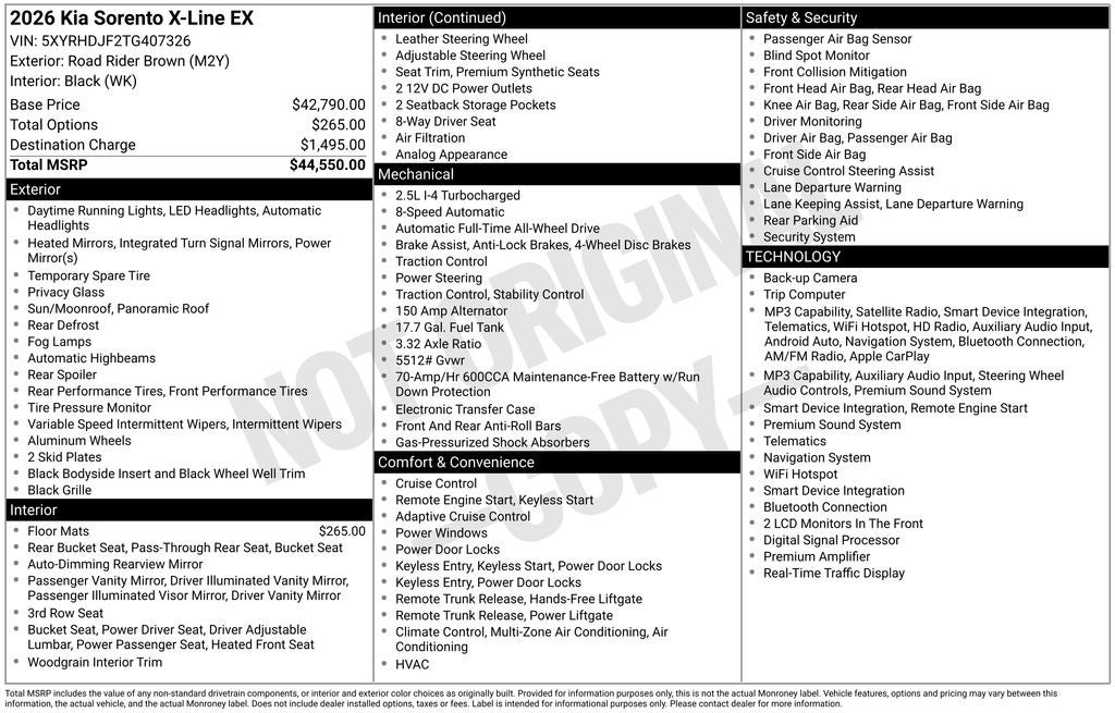 2026 Kia Sorento EX
