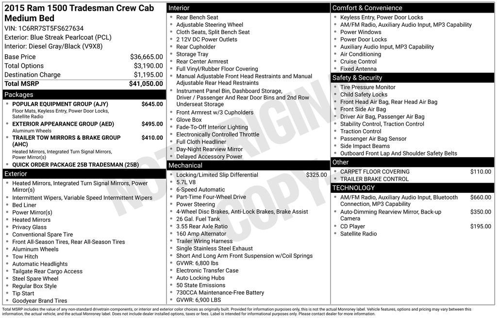 2015 RAM 1500 Tradesman