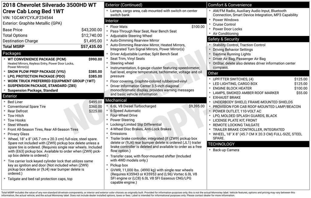 2018 Chevrolet Silverado 3500 HD Work Truck