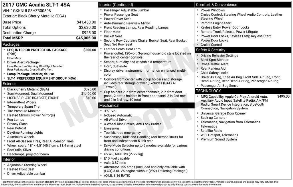 2017 GMC Acadia SLT