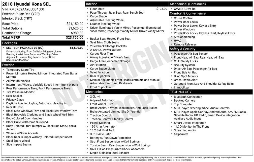 2018 Hyundai Kona SEL