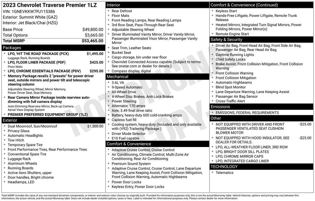 2023 Chevrolet Traverse Premier