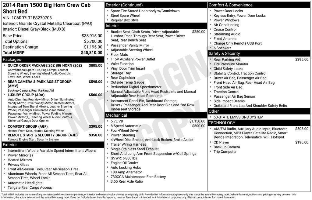 2014 RAM 1500 Big Horn