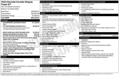 2020 Chevrolet Corvette Stingray 3LT