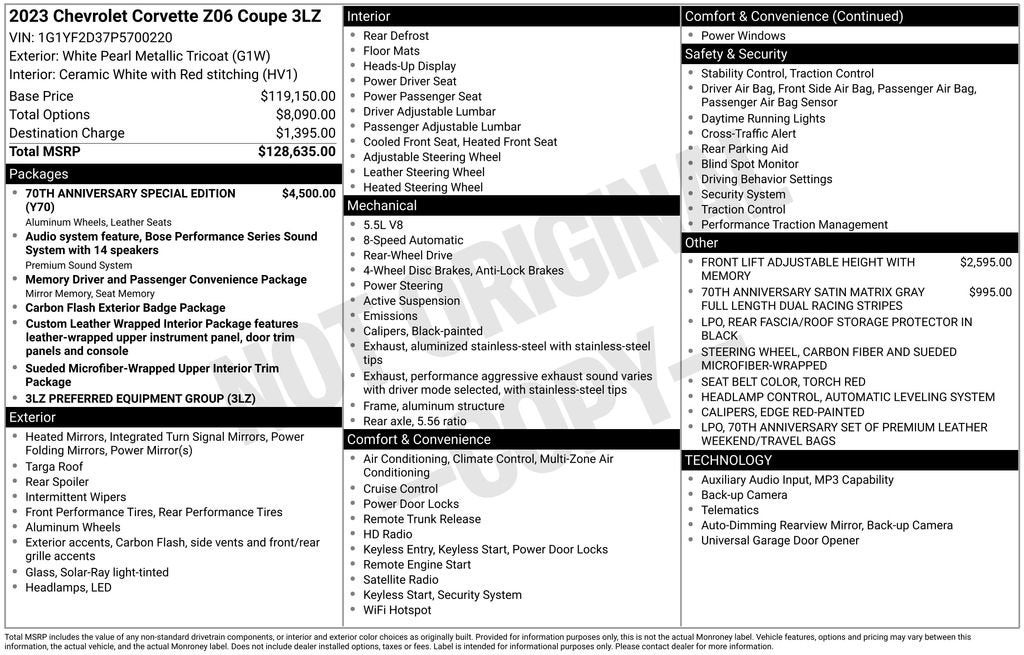 2023 Chevrolet Corvette Z06 3LZ