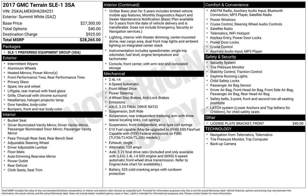 2017 GMC Terrain SLE