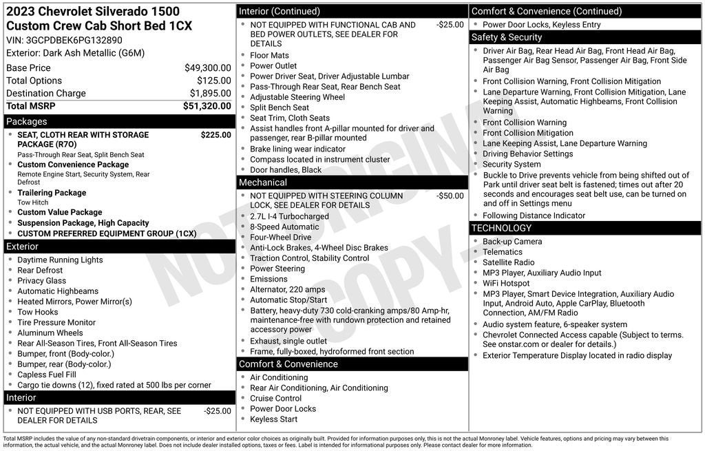 2023 Chevrolet Silverado 1500 Custom