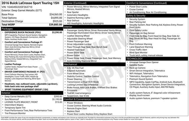 2016 Buick LaCrosse Sport Touring