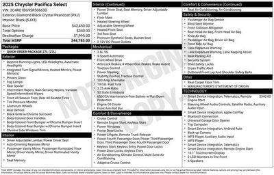 2025 Chrysler Pacifica Select