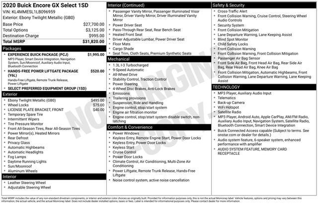 2020 Buick Encore GX Select